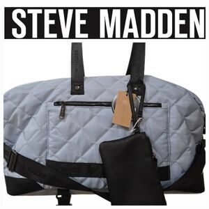 Steve Madden BAmos Quilted Weekender- Blue Haze